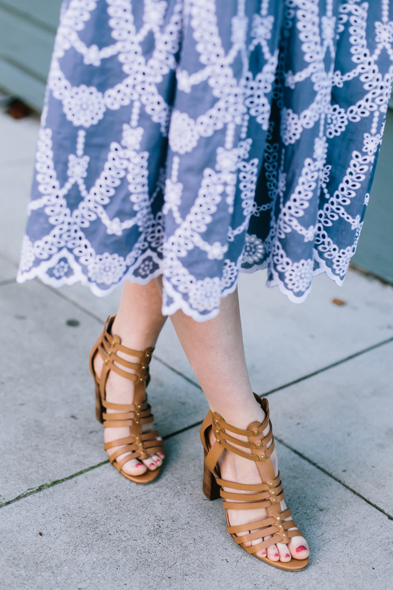 Kendall + Kylie Eyelet Halter Dress with Steve Madden Sandals.