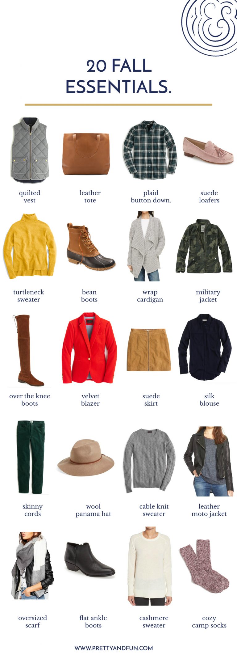 20 Fall Wardrobe Essentials. Pretty & Fun